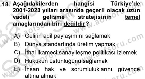 İktisadi Büyüme Dersi 2015 - 2016 Yılı (Final) Dönem Sonu Sınav Soruları 18. Soru