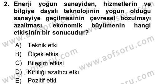 İktisadi Büyüme Dersi 2015 - 2016 Yılı (Final) Dönem Sonu Sınav Soruları 2. Soru