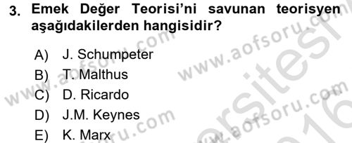 İktisadi Büyüme Dersi 2015 - 2016 Yılı (Final) Dönem Sonu Sınav Soruları 3. Soru