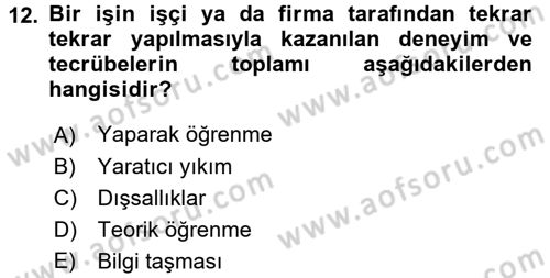 İktisadi Büyüme Dersi 2015 - 2016 Yılı Tek Ders Sınav Soruları 12. Soru