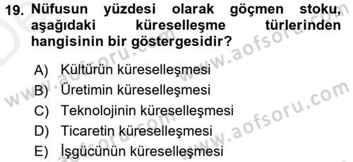 İktisadi Büyüme Dersi 2015 - 2016 Yılı Tek Ders Sınav Soruları 19. Soru