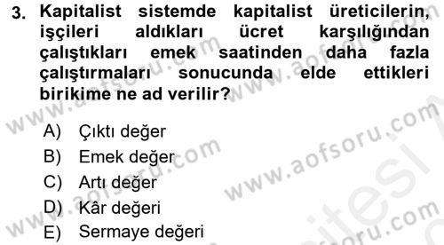 İktisadi Büyüme Dersi 2015 - 2016 Yılı Tek Ders Sınav Soruları 3. Soru