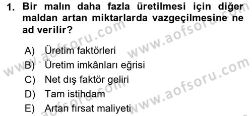 İktisadi Büyüme Dersi 2016 - 2017 Yılı 3 Ders Sınavı 1. Soru