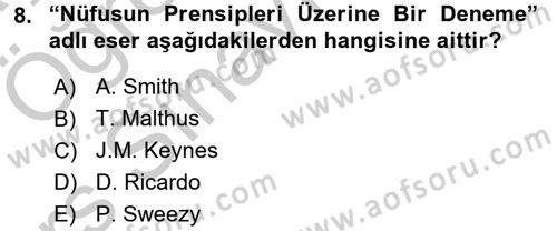 İktisadi Büyüme Dersi 2016 - 2017 Yılı 3 Ders Sınav Soruları 8. Soru