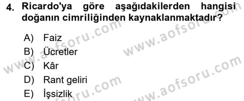 İktisadi Büyüme Dersi 2017 - 2018 Yılı 3 Ders Sınav Soruları 4. Soru