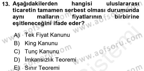 İktisadi Büyüme Dersi 2017 - 2018 Yılı (Final) Dönem Sonu Sınav Soruları 13. Soru