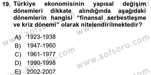 İktisadi Büyüme Dersi 2017 - 2018 Yılı (Final) Dönem Sonu Sınav Soruları 19. Soru