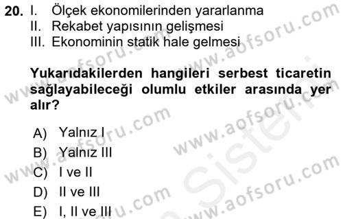 İktisadi Büyüme Dersi 2017 - 2018 Yılı (Final) Dönem Sonu Sınav Soruları 20. Soru