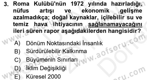 İktisadi Büyüme Dersi 2017 - 2018 Yılı (Final) Dönem Sonu Sınav Soruları 3. Soru