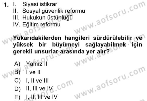 İktisadi Büyüme Dersi 2018 - 2019 Yılı 3 Ders Sınav Soruları 1. Soru