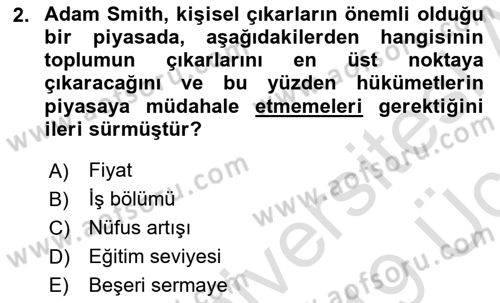 İktisadi Büyüme Dersi 2018 - 2019 Yılı 3 Ders Sınav Soruları 2. Soru