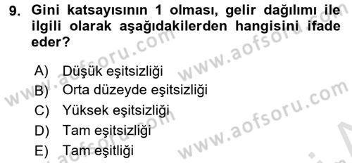 İktisadi Büyüme Dersi 2018 - 2019 Yılı 3 Ders Sınav Soruları 9. Soru