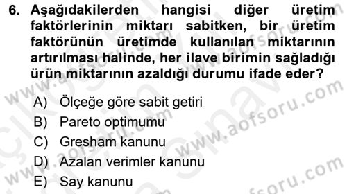 İktisadi Büyüme Dersi 2018 - 2019 Yılı (Vize) Ara Sınav Soruları 6. Soru
