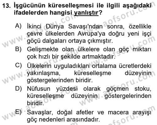 İktisadi Büyüme Dersi 2018 - 2019 Yılı (Final) Dönem Sonu Sınav Soruları 13. Soru