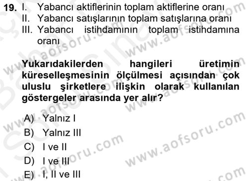 İktisadi Büyüme Dersi 2018 - 2019 Yılı (Final) Dönem Sonu Sınav Soruları 19. Soru