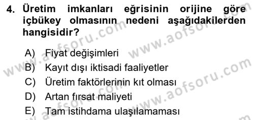 İktisadi Büyüme Dersi 2021 - 2022 Yılı (Vize) Ara Sınav Soruları 4. Soru