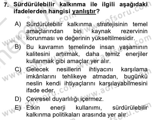 İktisadi Büyüme Dersi 2021 - 2022 Yılı (Vize) Ara Sınav Soruları 7. Soru