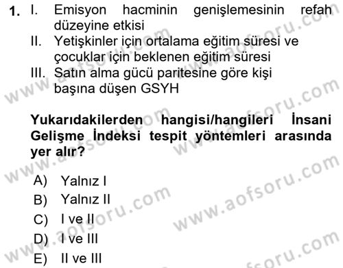 İktisadi Büyüme Dersi 2021 - 2022 Yılı (Final) Dönem Sonu Sınav Soruları 1. Soru