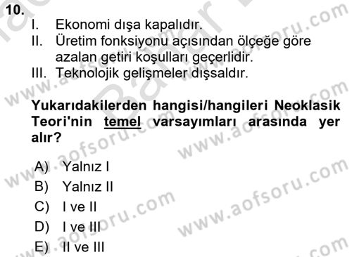 İktisadi Büyüme Dersi 2021 - 2022 Yılı (Final) Dönem Sonu Sınav Soruları 10. Soru