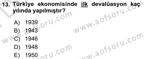 İktisadi Büyüme Dersi 2021 - 2022 Yılı (Final) Dönem Sonu Sınav Soruları 13. Soru