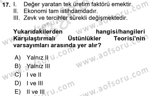 İktisadi Büyüme Dersi 2021 - 2022 Yılı (Final) Dönem Sonu Sınav Soruları 17. Soru