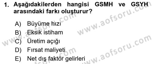 İktisadi Büyüme Dersi 2022 - 2023 Yılı Yaz Okulu Sınav Soruları 1. Soru