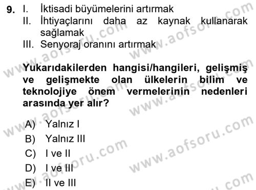 İktisadi Büyüme Dersi 2022 - 2023 Yılı Yaz Okulu Sınav Soruları 9. Soru