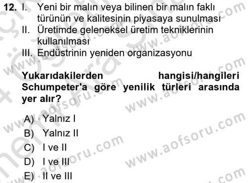 İktisadi Büyüme Dersi 2023 - 2024 Yılı (Vize) Ara Sınav Soruları 12. Soru