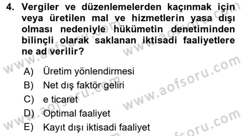 İktisadi Büyüme Dersi 2023 - 2024 Yılı (Vize) Ara Sınav Soruları 4. Soru
