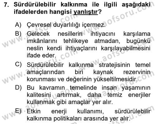 İktisadi Büyüme Dersi 2023 - 2024 Yılı (Vize) Ara Sınav Soruları 7. Soru