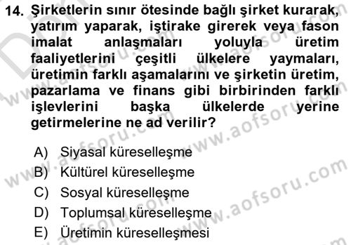 İktisadi Büyüme Dersi 2023 - 2024 Yılı (Final) Dönem Sonu Sınav Soruları 14. Soru