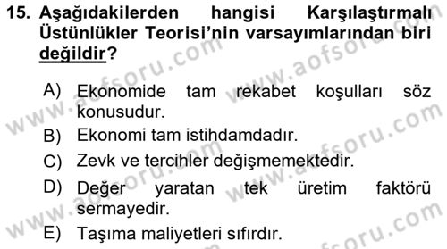 İktisadi Büyüme Dersi 2023 - 2024 Yılı (Final) Dönem Sonu Sınav Soruları 15. Soru