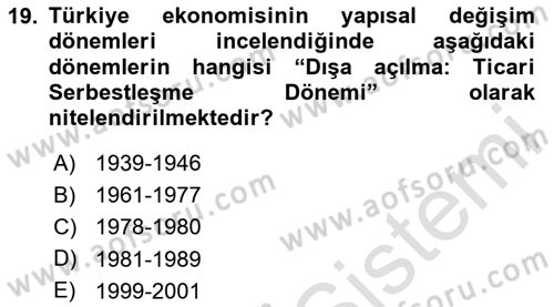 İktisadi Büyüme Dersi 2023 - 2024 Yılı (Final) Dönem Sonu Sınav Soruları 19. Soru