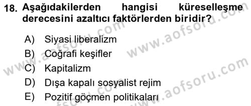 İktisadi Büyüme Dersi Yaz Okulu Sınavı Deneme Sınav Soruları 18. Soru