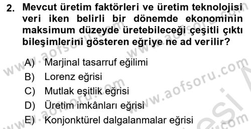 İktisadi Büyüme Dersi 2024 - 2025 Yılı (Vize) Ara Sınav Soruları 2. Soru