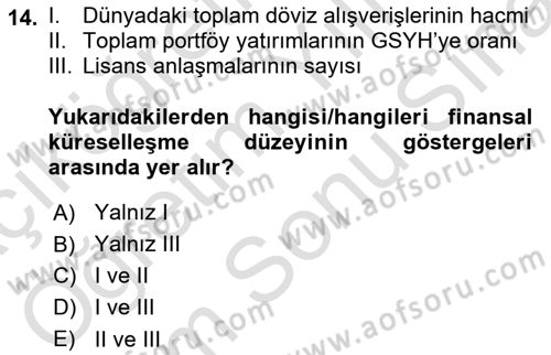 İktisadi Büyüme Dersi 2024 - 2025 Yılı (Final) Dönem Sonu Sınav Soruları 14. Soru