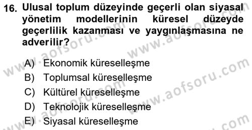 İktisadi Büyüme Dersi 2024 - 2025 Yılı (Final) Dönem Sonu Sınav Soruları 16. Soru