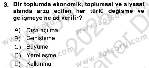 İktisadi Büyüme Dersi 2025 - 2026 Yılı (Vize) Ara Sınav Soruları 3. Soru