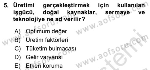 İktisadi Büyüme Dersi 2025 - 2026 Yılı (Vize) Ara Sınav Soruları 5. Soru