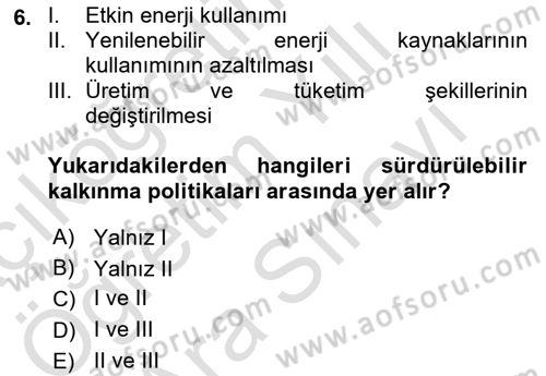 İktisadi Büyüme Dersi 2025 - 2026 Yılı (Vize) Ara Sınav Soruları 6. Soru
