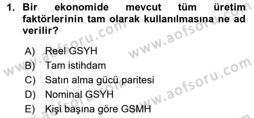 İktisadi Büyüme Dersi 2025 - 2026 Yılı (Final) Dönem Sonu Sınav Soruları 1. Soru