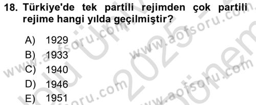 İktisadi Büyüme Dersi 2025 - 2026 Yılı (Final) Dönem Sonu Sınav Soruları 18. Soru