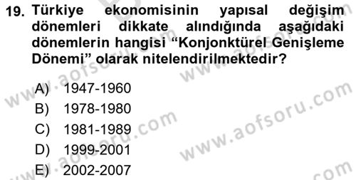 İktisadi Büyüme Dersi 2025 - 2026 Yılı (Final) Dönem Sonu Sınav Soruları 19. Soru