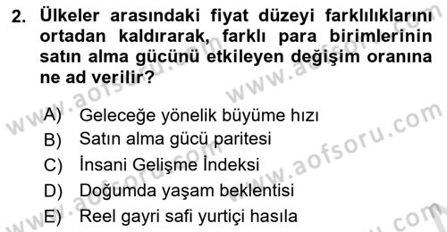 İktisadi Büyüme Dersi 2025 - 2026 Yılı Yaz Okulu Sınav Soruları 2. Soru