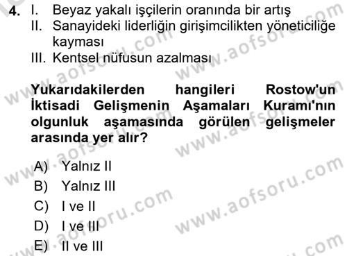 İktisadi Büyüme Dersi 2025 - 2026 Yılı Yaz Okulu Sınav Soruları 4. Soru