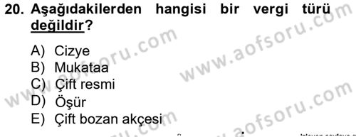 İktisat Tarihi Dersi 2012 - 2013 Yılı (Vize) Ara Sınav Soruları 20. Soru