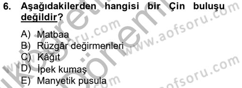 İktisat Tarihi Dersi 2012 - 2013 Yılı (Vize) Ara Sınav Soruları 6. Soru