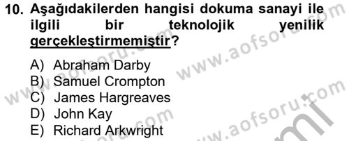 İktisat Tarihi Dersi 2012 - 2013 Yılı (Final) Dönem Sonu Sınav Soruları 10. Soru