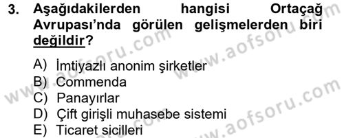 İktisat Tarihi Dersi 2012 - 2013 Yılı (Final) Dönem Sonu Sınav Soruları 3. Soru