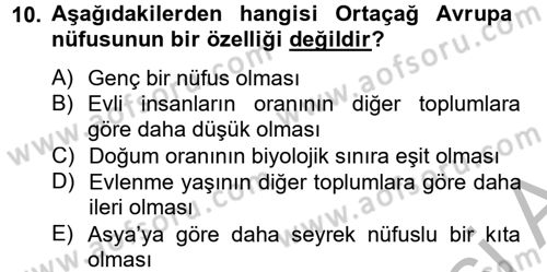 İktisat Tarihi Dersi 2013 - 2014 Yılı (Vize) Ara Sınav Soruları 10. Soru